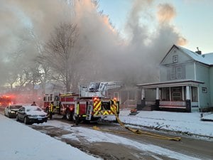 Image from the scene of the January 26th fire - photo credit Brian Bobb, WHBF