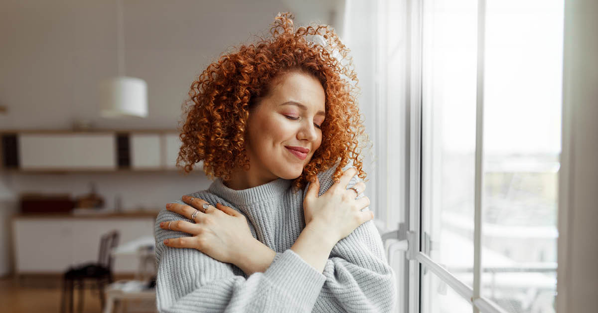 woman with self love